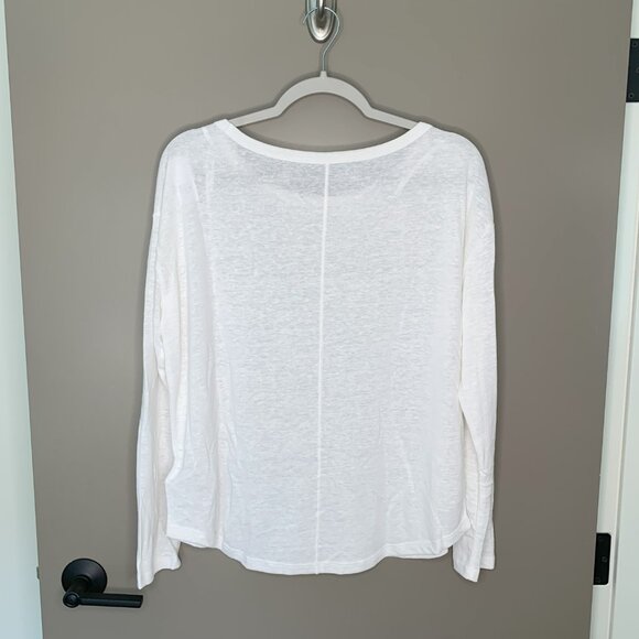 NWT Gap Linen Blend Tee - Off-White - Size M - Picture 2 of 5
